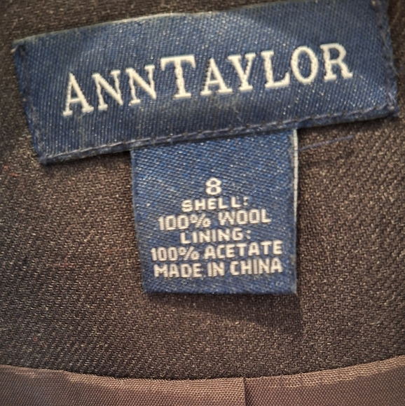 Ann Taylor lined wool jacket sz 8, dark grey (+ free Ann Taylor pants matching) - Picture 3 of 6